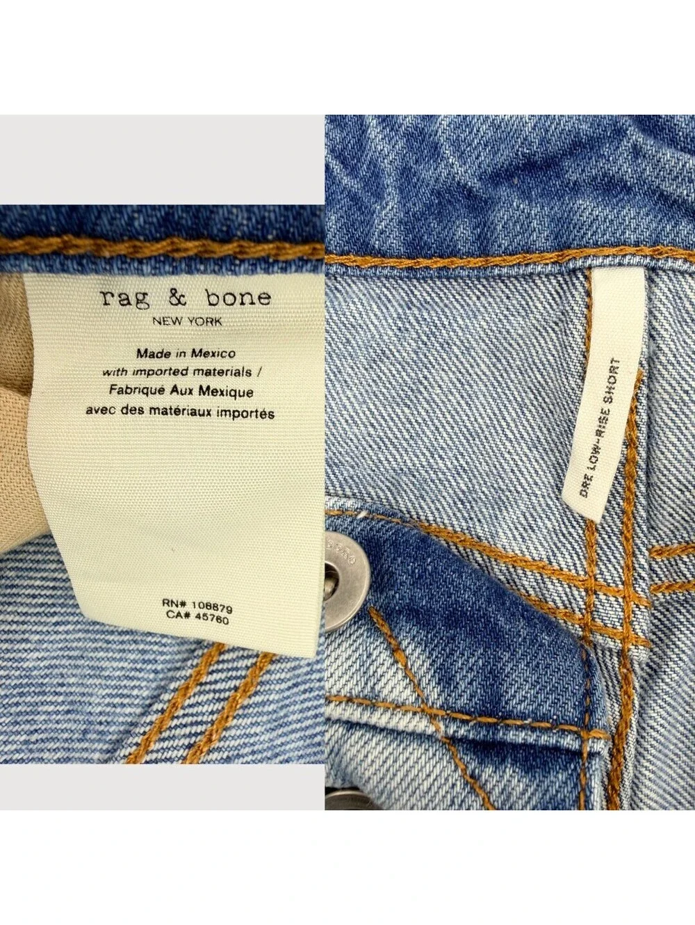 Rag & Bone Dre Low Rise Denim Shorts Jade Wash 31 - Picture 5 of 9